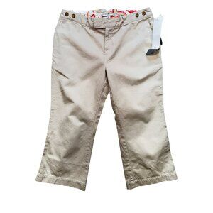 NWT Tommy Hilfiger Womens Cropped Chino Pants Size 10P Beige Casual Summer